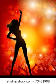 Dancing girl in the nightclub