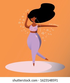 Dancing girl on the carpet. Dance as a way of life