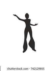 Dancing girl on a white background
