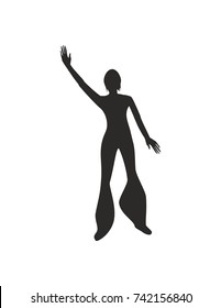 Dancing girl on a white background