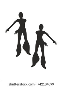 Dancing girl on a white background