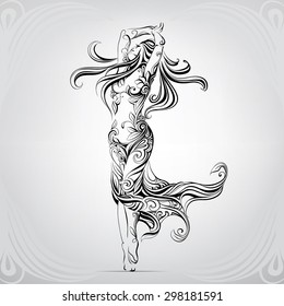 Dancing girl in the ornament