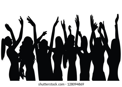 dancing girl at party, vector