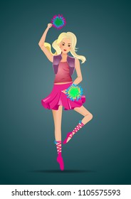 Dancing girl with pink skirt