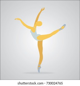 Dancing girl in pointe shoes.
Ballerina vector illustration.