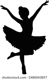 dancing girl silhouette vector illustration