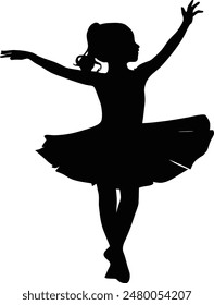 dancing girl silhouette vector illustration 