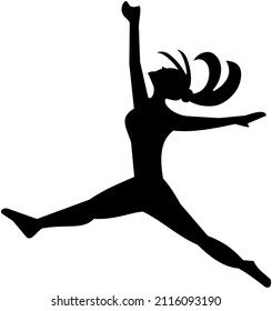 Dancing girl silhouette vector image. Can be used as a company or business logo in the field of gymnastics, body slimming, women's fitness, women's health, beauty, salons.