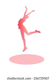 Dancing girl silhouettes illustration