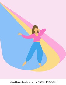 Dancing girl in the spotlight