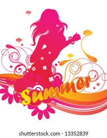 dancing girl in summer