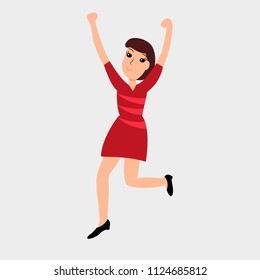 Dancing girl. Vector colored icon on white background