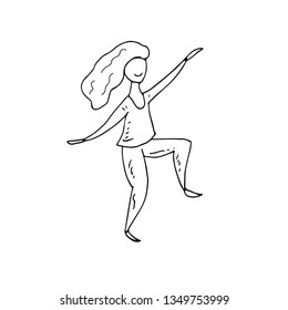 Dancing girl. Vector illustration.