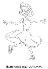 Dancing girl. Vector illustration.