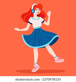 Dancing girl vector illustration cartoon style
