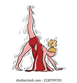 Ilustración vectorial de niña bailarina aislada