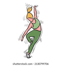 Dancing girl vector illustration isolated
