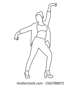 dancing girl, woman dance sketch, isolated