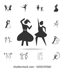 dancing girls icon. Set of people in dance  element icons. Premium quality graphic design. Signs and symbols collection icon for websites, web design, mobile app on white background