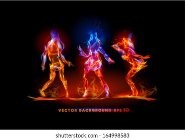 Dancing girls made of fire