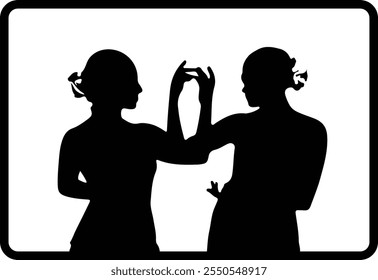 Dancing Girls Shilhouette vector file