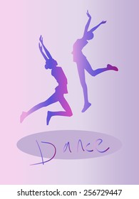 Dancing girls silhouettes illustration