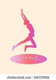 Dancing girls silhouettes illustration