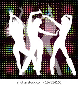 dancing girls. Vector