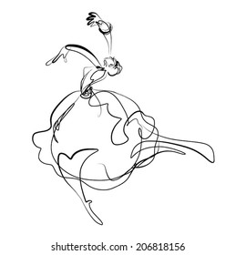 dancing girl,vector illustration