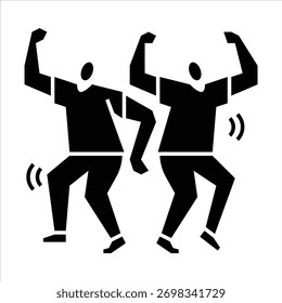 dancing glyph icon. dance with friend illustration.