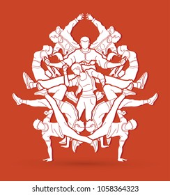 Dancing Group, Dancer practice, Street dance graphic vector