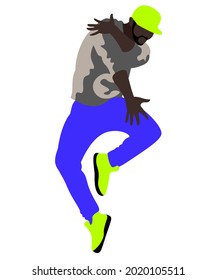 Dancing guy flat vector illustration