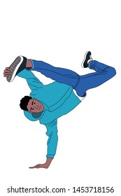 dancing guy with full body illustration