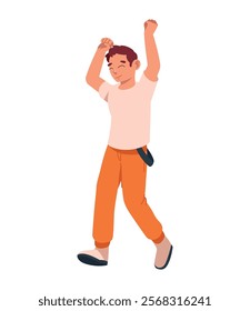 dancing happy man isolated icon