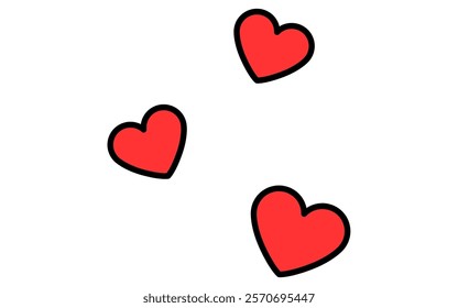 Dancing Hearts, Simple and cute Valentine's Day icon, Vector Illustration