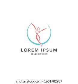 dancing human figure. abstract ballerina vector logo template