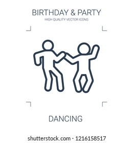 dancing icon. high quality line dancing icon on white background. from birthday party collection flat trendy vector dancing symbol. use for web and mobile