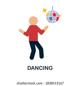 Dancing icon. Simple element from celebration collection. Creative Dancing icon for web design, templates, infographics and more