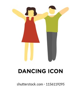 Dancing icon vector isolated on white background, Dancing transparent sign