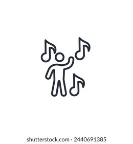 dancing icon. vector.Editable stroke.linear style sign for use web design,logo.Symbol illustration.