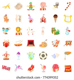 Dancing icons set. Cartoon style of 36 dancing vector icons for web isolated on white background