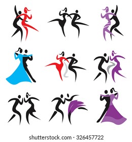 Dancing icons.
Set of icons with couples dancing modern, classical and disco dance. Vector  available.
