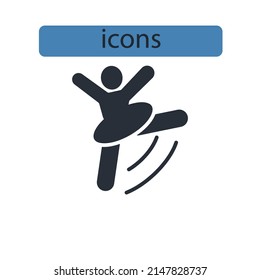 dancing icons  symbol vector elements for infographic web