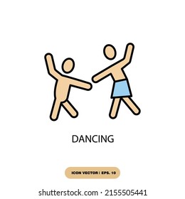 dancing icons  symbol vector elements for infographic web