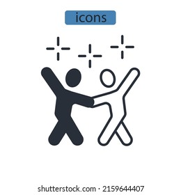 dancing icons  symbol vector elements for infographic web
