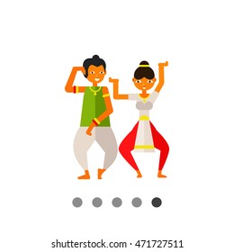 Dancing Indian woman and man