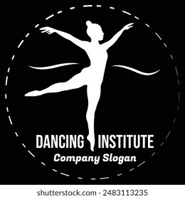 Dancing Institute Logo Design - Vector Illustration