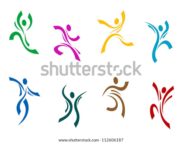 Dancing Jumping Peoples Set Entertainment Design Stock Vector (Royalty ...