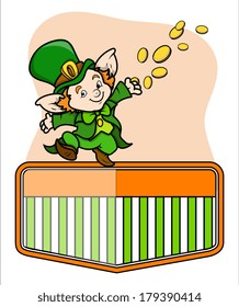 Dancing Kid Leprechaun - Patrick's Day Banner