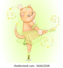 Dancing kitty in ballet flats